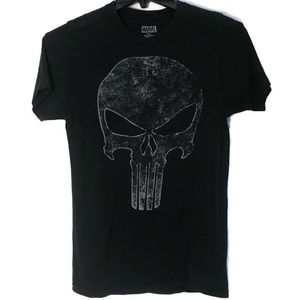 Marvel Tee Shirt Punisher Retro Skull Mens size Small Black